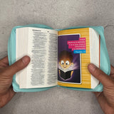 Biblia para niños Mi Gran Viaje RVR60 tamaño bolsillo i/piel con cierre azul con globos