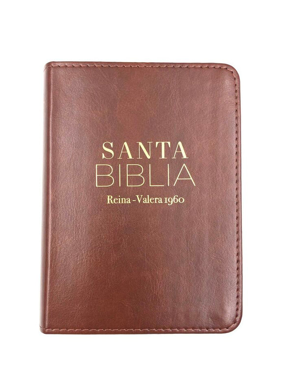 Biblia RVR60 Bolsillo i/piel CAFÉ (Colección Básica)